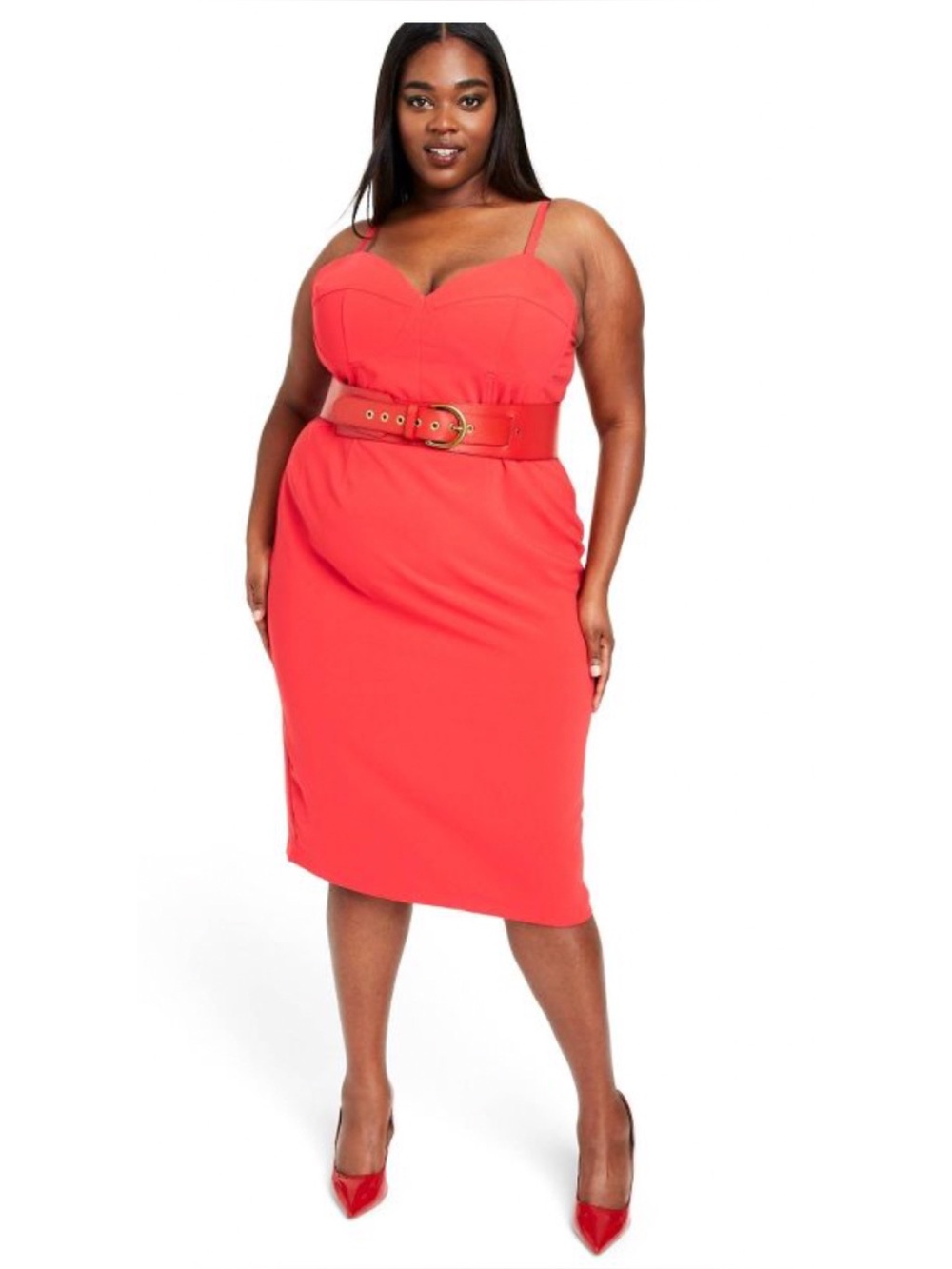 ‘ Sergio Hudson x Target ’ Red Bustier Midi Dress size XL